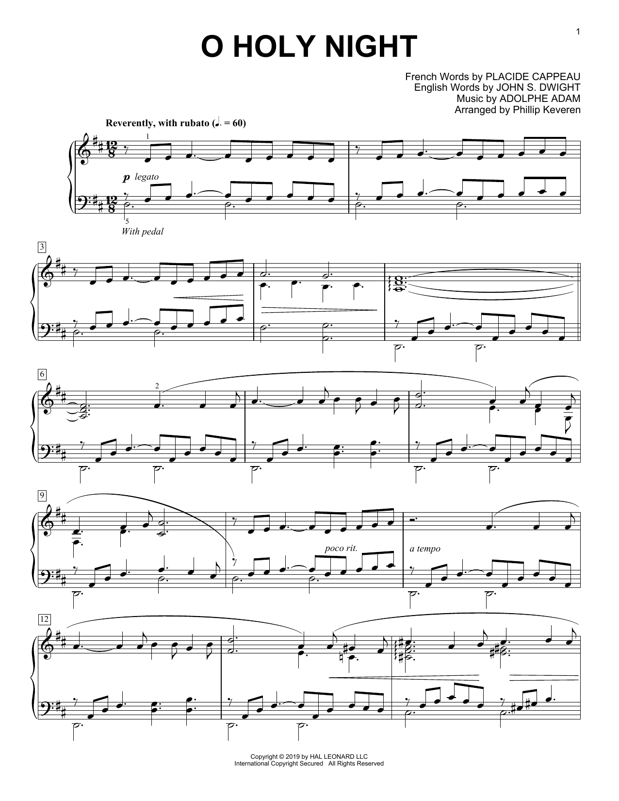 Produktbild zu: O Holy Night [Classical version] (arr. Phillip Keveren)