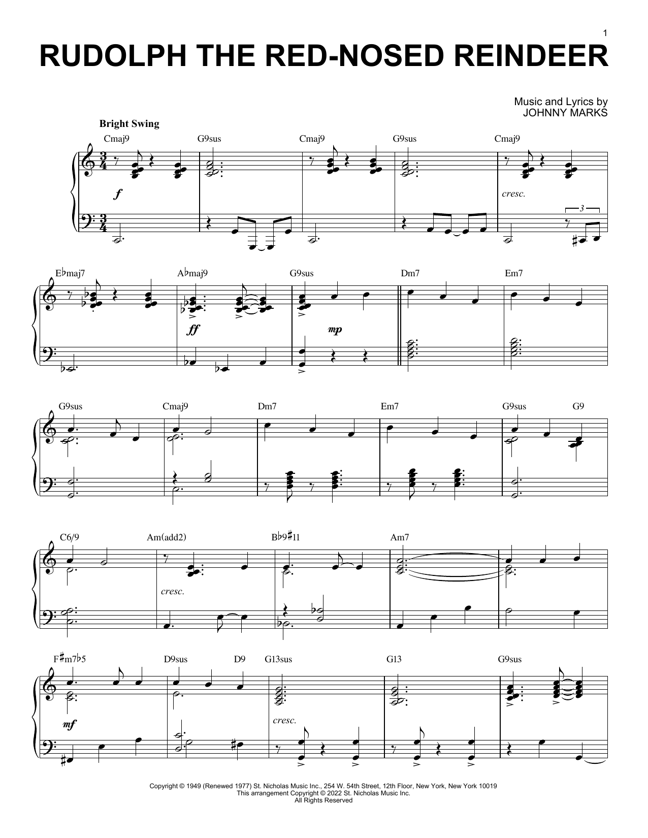 Product picture to: Rudolph The Red-Nosed Reindeer [Jazz version] (arr. Brent Edstrom)