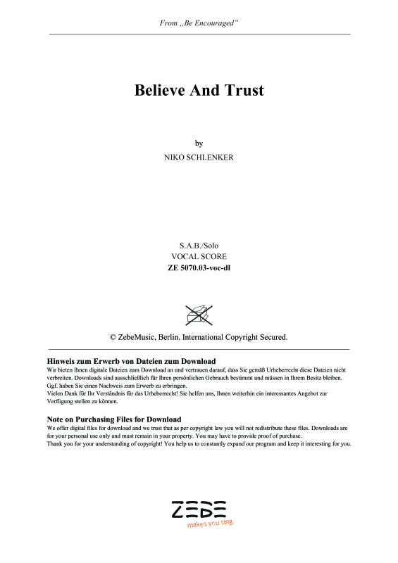 Produktbild zu: Believe And Trust