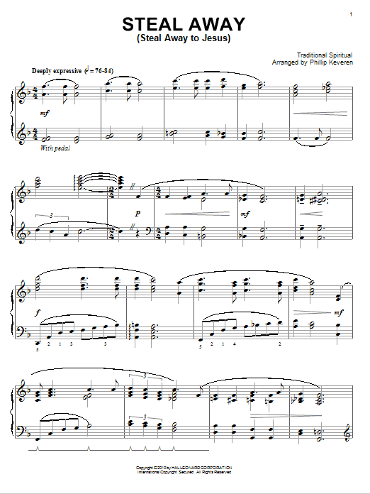 Product gallery: Page 1 of 1 Steal Away (Steal Away To Jesus) (arr. Phillip Keveren), Traditional Spiritual