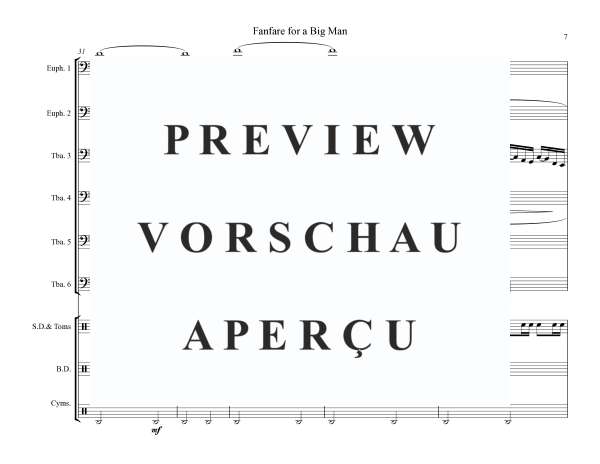 Produktgalerie: Seite 9 von 11 Fanfare for a Big Man, , (Tuba Ensemble EETTTT + Percussion)
