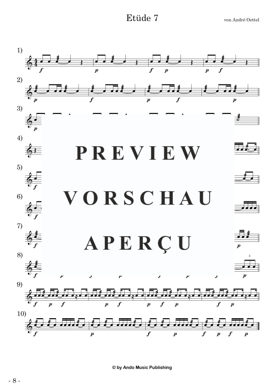 Produktgalerie: Seite 10 von 11 Etüden für Snare Drum im 4/4-Takt - Band 4, , Snare Drum Solo