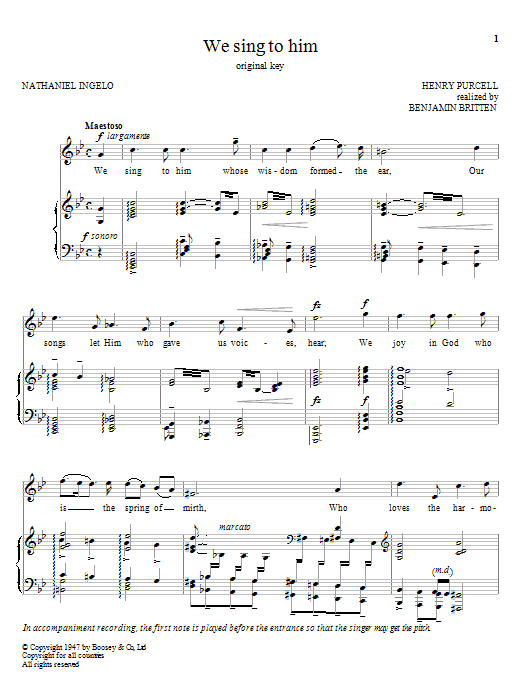 Product picture to: We Sing To Him