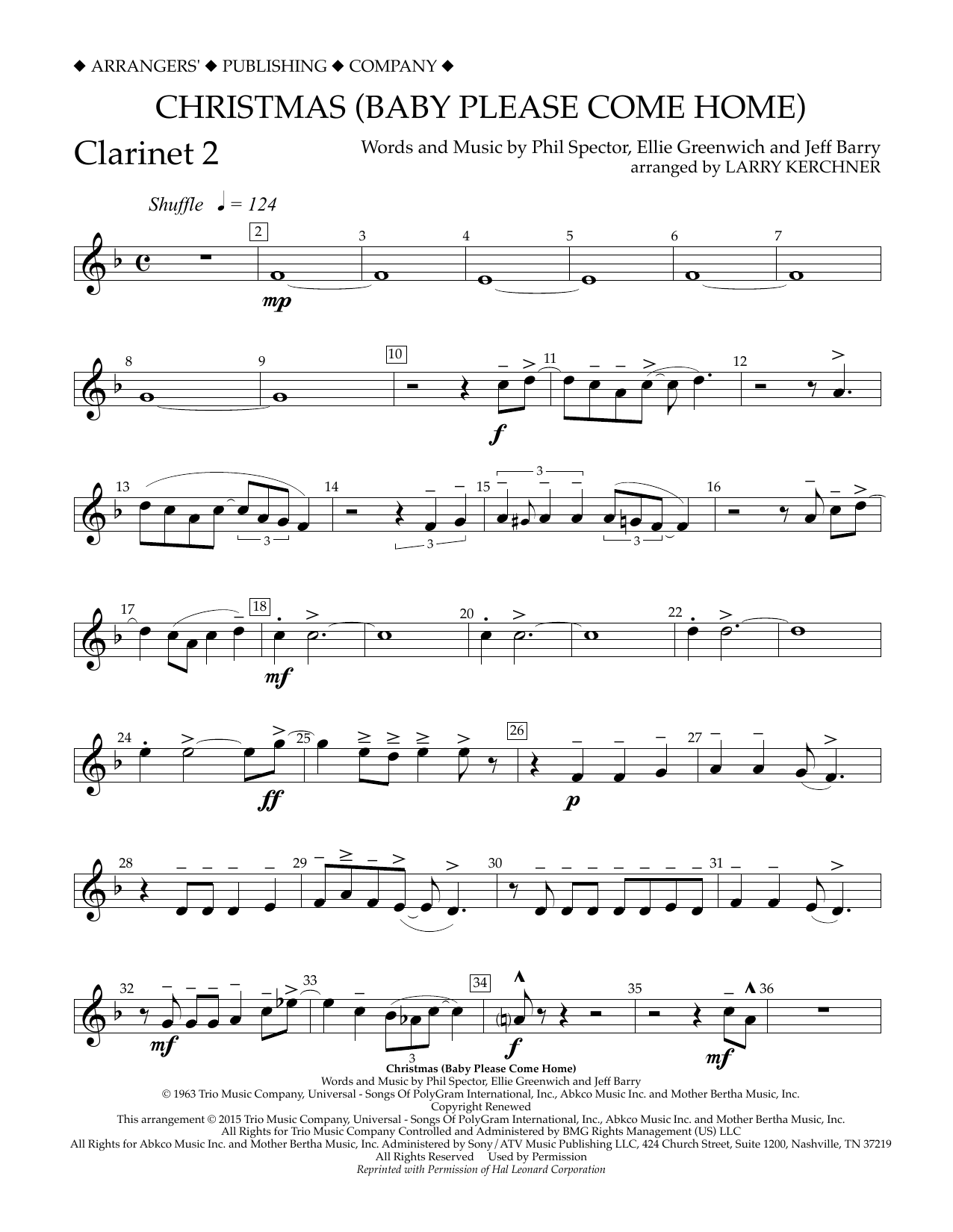 Product gallery: Page 1 of 1 Christmas (Baby Please Come Home) - Bb Clarinet 2, Larry Kerchner