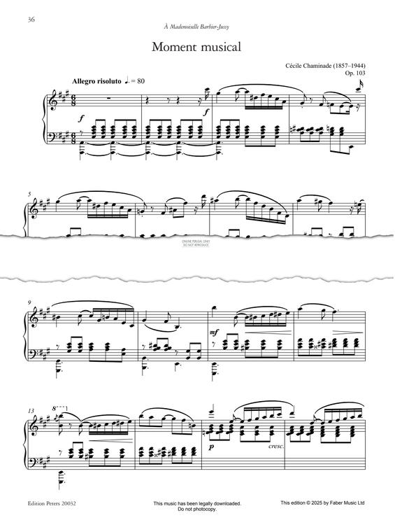Produktgalerie: Seite 1 von 1 Moment musical Op. 103, Cécile Chaminade, Klavier