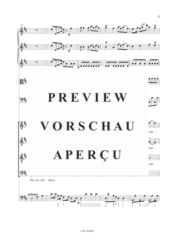 gallery: Danket dem Herrn (Psalm 118), , Gemischtes Ensemble SATB, Streicher Quartett, Violone und BC