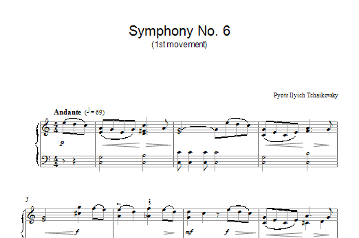 Product gallery: Page 1 of 1 Symphony No. 6 (1st movement), Pyotr Il'yich Tchaikovsky
