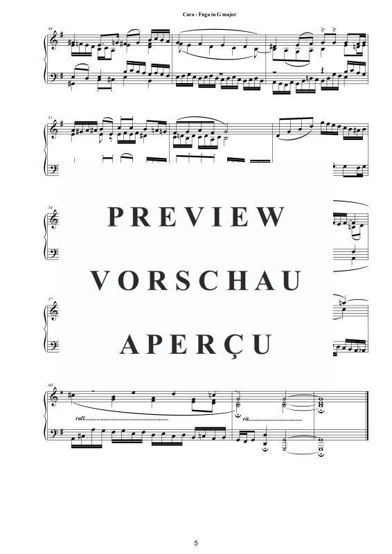 Produktgalerie: Seite 6 von 6 Fuge in G-Dur, , Klavier Solo