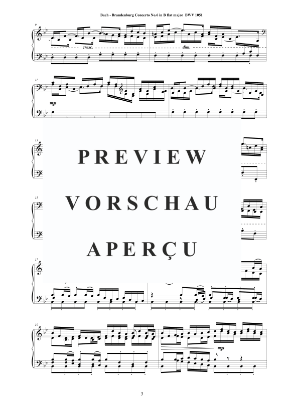 Product gallery: Page 4 of 11 Brandenburg Concerto No. 6 in B flat major BWV 1051, , Solo Piano