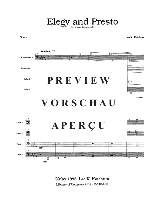 Product gallery: Page 5 of 21 Elegy and Presto , , (Tuba Quartett EETT)