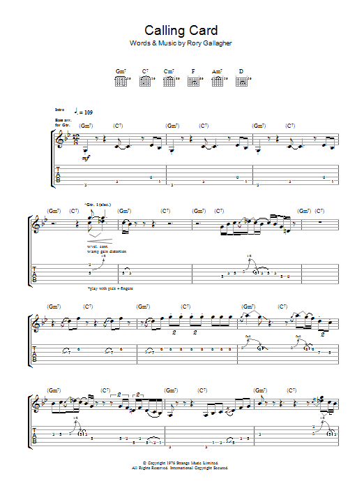 Produktgalerie: Seite 1 von 1 Calling Card, Rory Gallagher, Gitarre