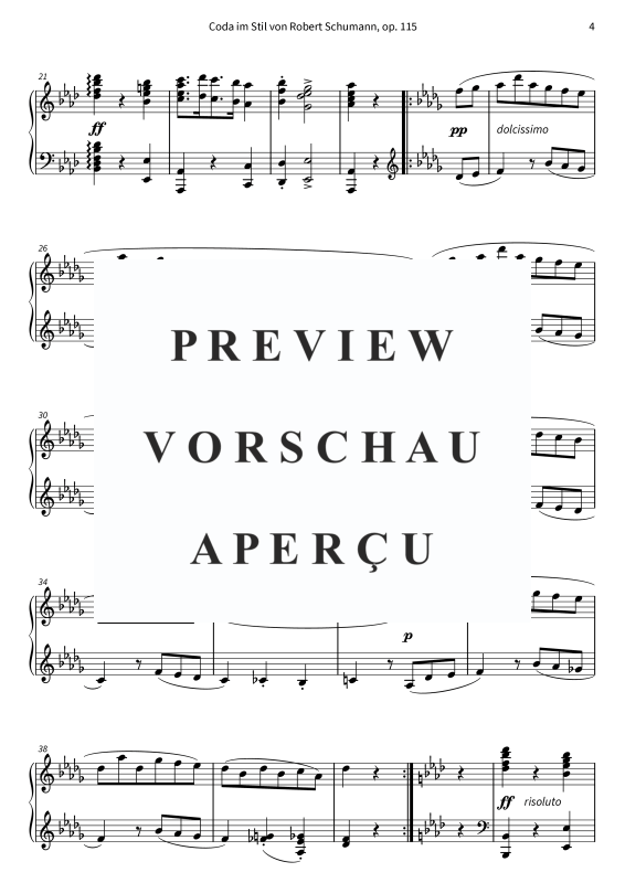 Produktgalerie: Seite 6 von 7 Coda im Schumann-Stil über "Ach du lieber Augustin", , Klavier Solo