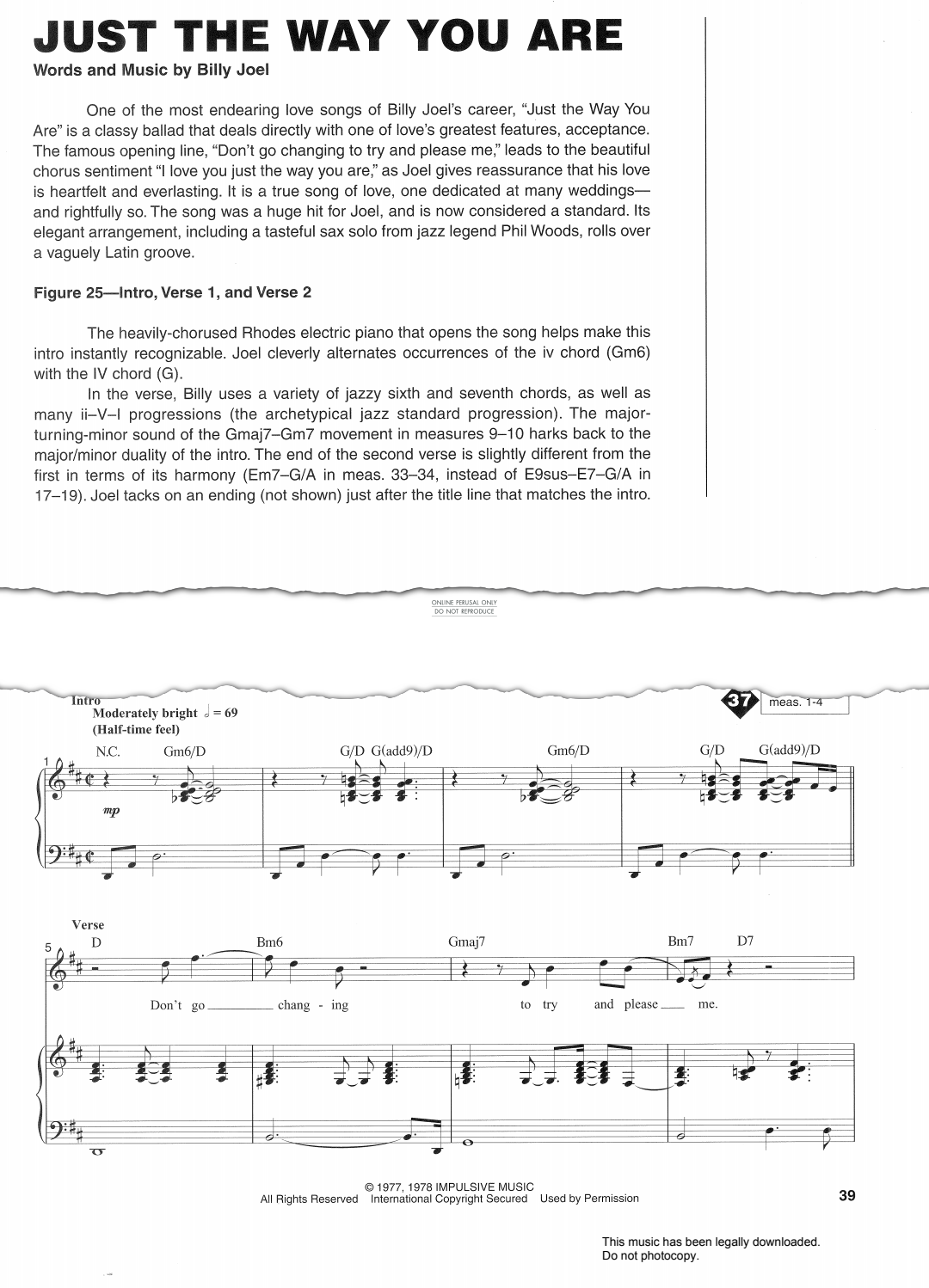 Produktgalerie: Seite 1 von 1 Just The Way You Are, Billy Joel, Gesang, Gitarre, Klavier