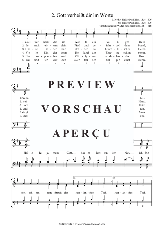 Product picture to: Gott verheißt dir im Worte  Phillip Paul Bliss, 1838-1876 / Phillip Paul Bliss, 1838-1876