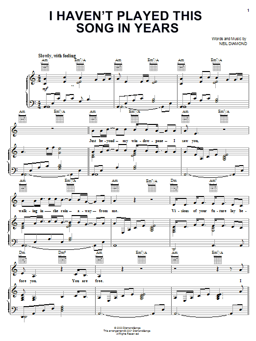 Produktgalerie: Seite 1 von 1 I Haven't Played This Song In Years, Neil Diamond, Gesang, Gitarre, Klavier