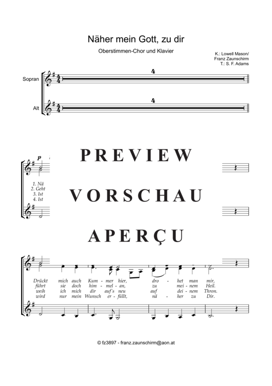 Product gallery: Page 5 of 8 Näher mein Gott zu dir , , 3-Part Mixed Choir and Piano