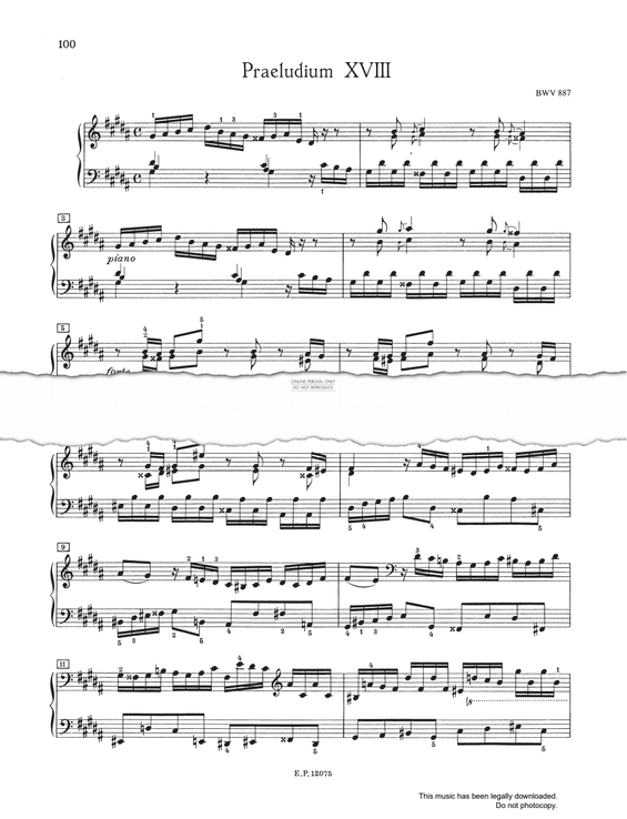 Produktbild zu: Prelude And Fugue No.18 in G# minor, BWV 887 (from 'The Well-Tempered Klavier Book II')