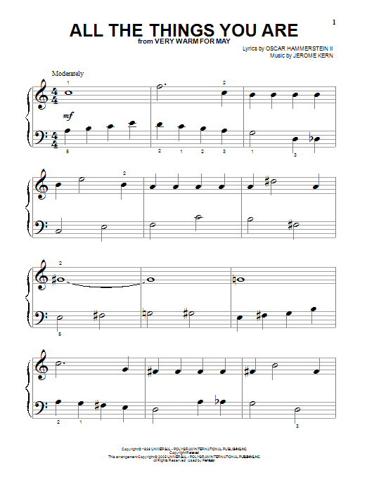 Produktgalerie: Seite 1 von 1 All The Things You Are, Jerome Kern, Klavier