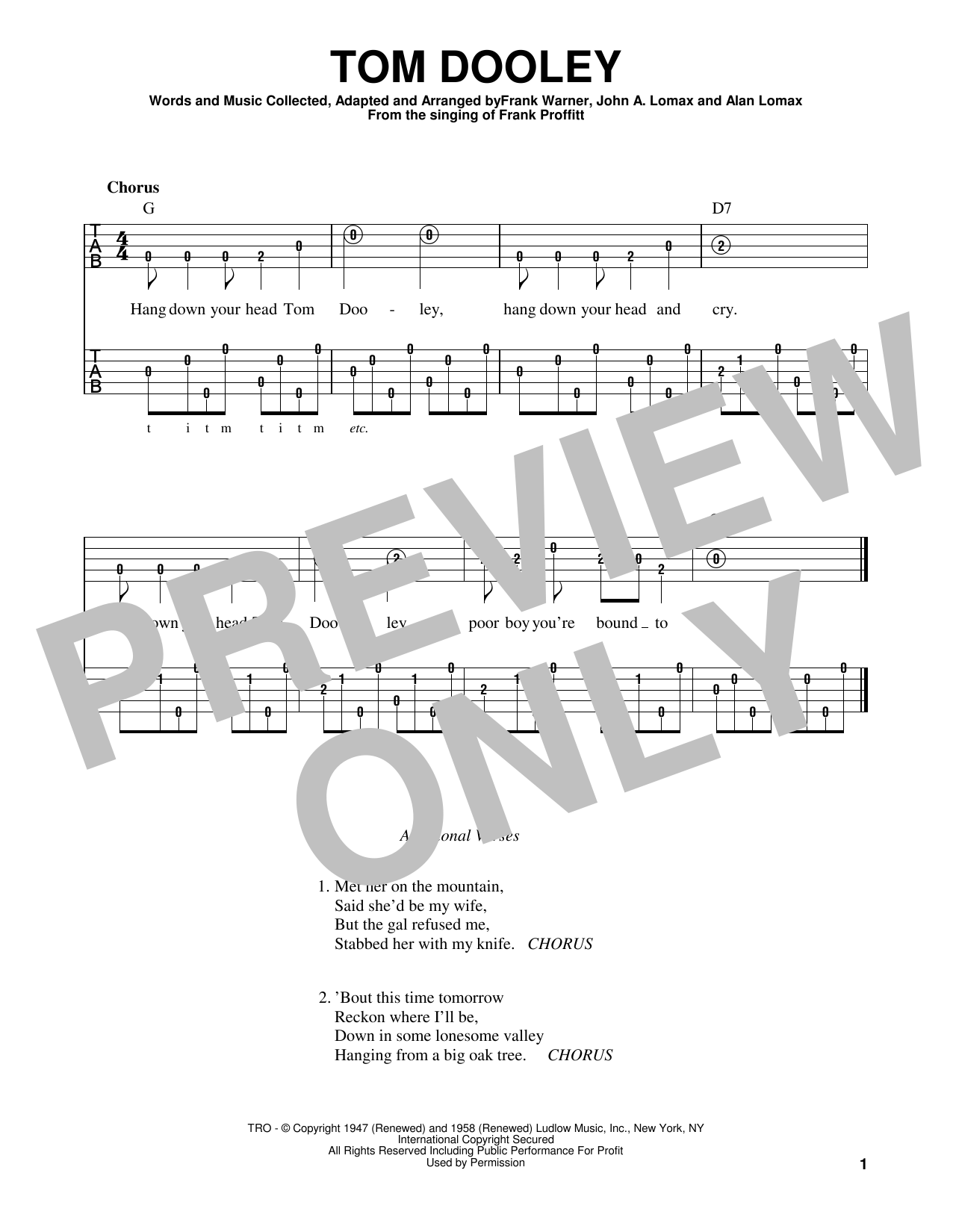 Produktgalerie: Seite 1 von 1 Tom Dooley, Frank Warner, Banjo