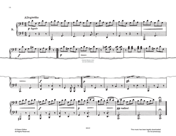 Product picture to: Allegretto In G Major (No.9 from 'Melodische Übungsstücke Op.149')
