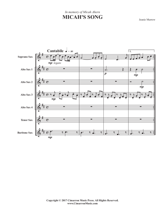 Product picture to: Micha´s Song Jeanie Murrow