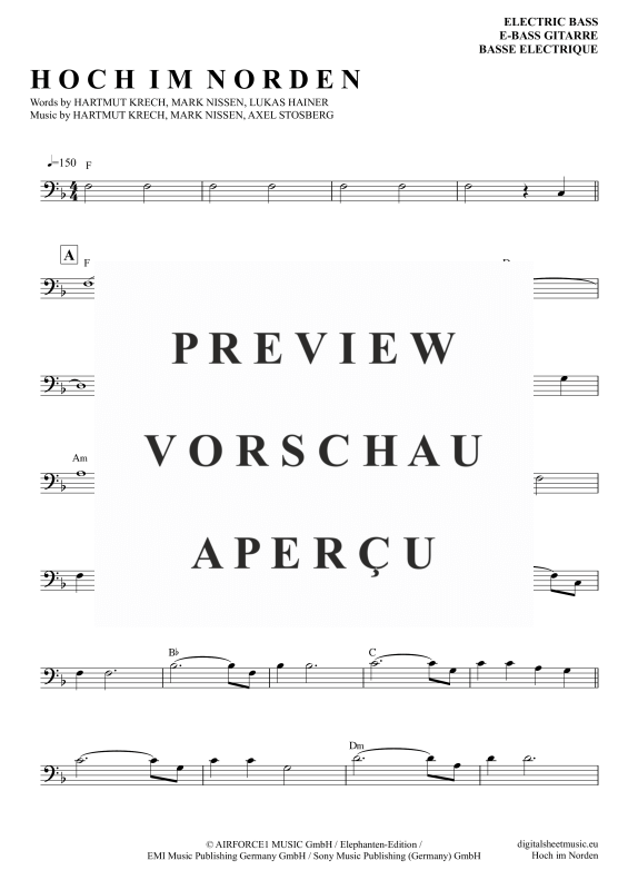 Produktgalerie: Seite 2 von 4 Hoch Im Norden, Santiano, E-Bass