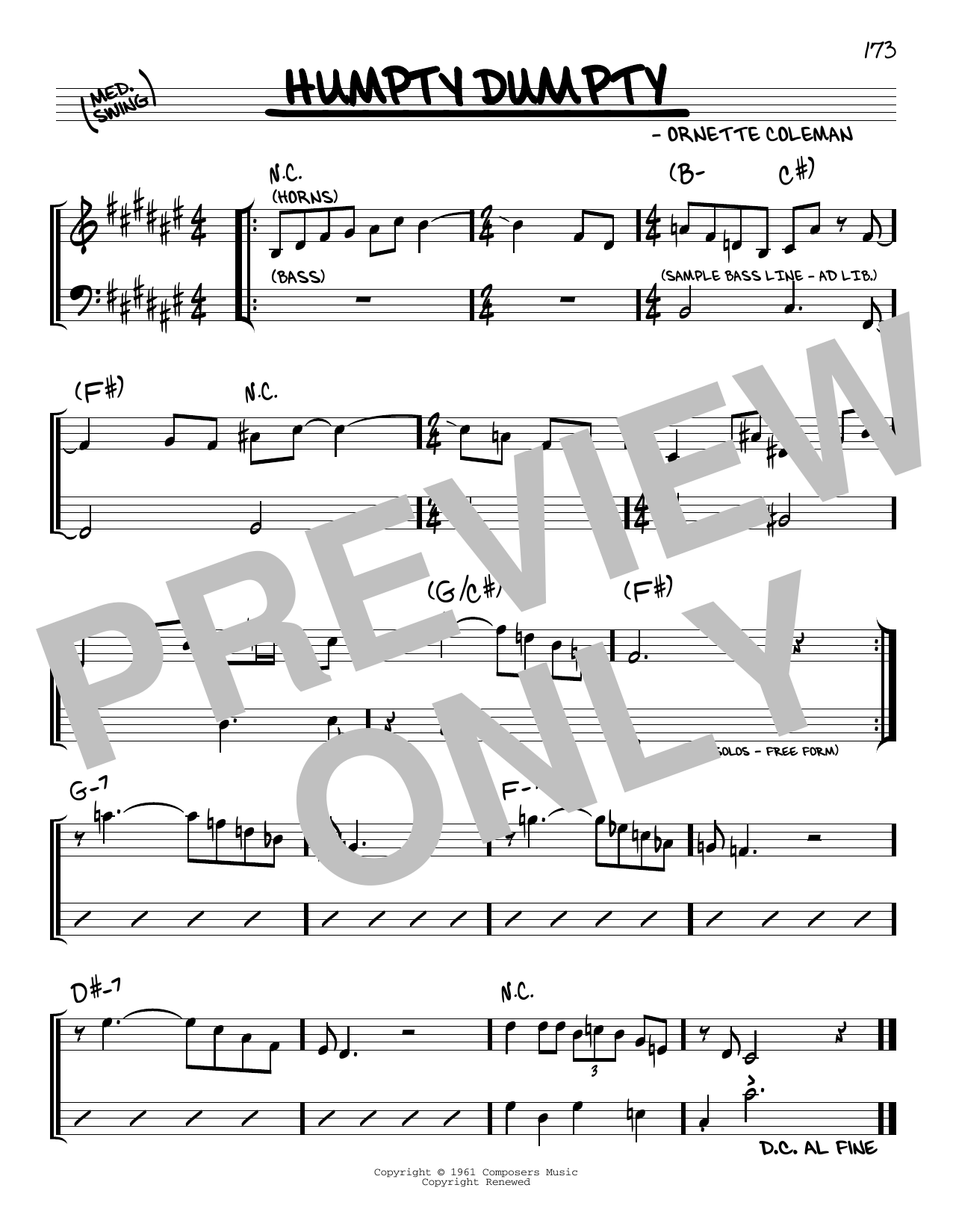 Humpty Dumpty (Pat Metheny) | Sheet Music: Real Book – Melody & Chords ...