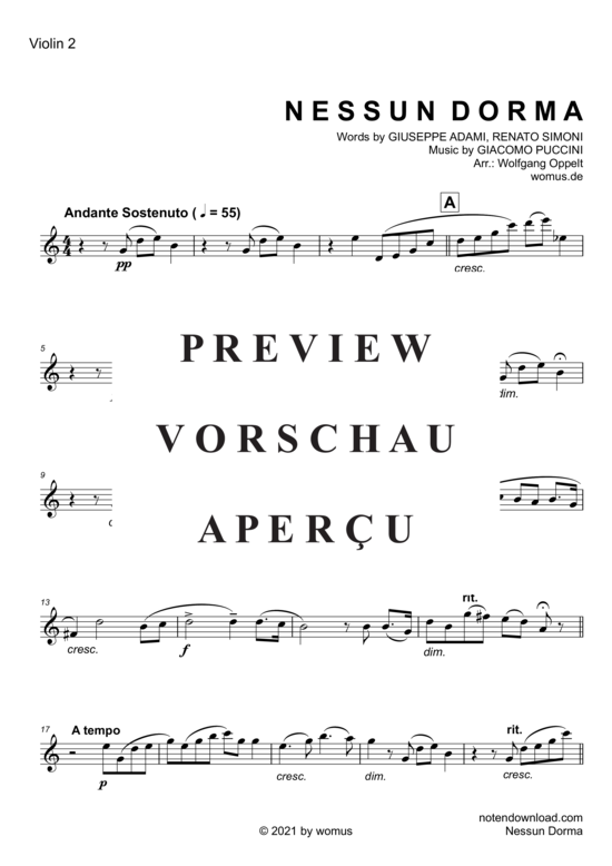 Produktgalerie: Seite 8 von 17 Nessun Dorma , , (Streicher Quintett/Ensemble)