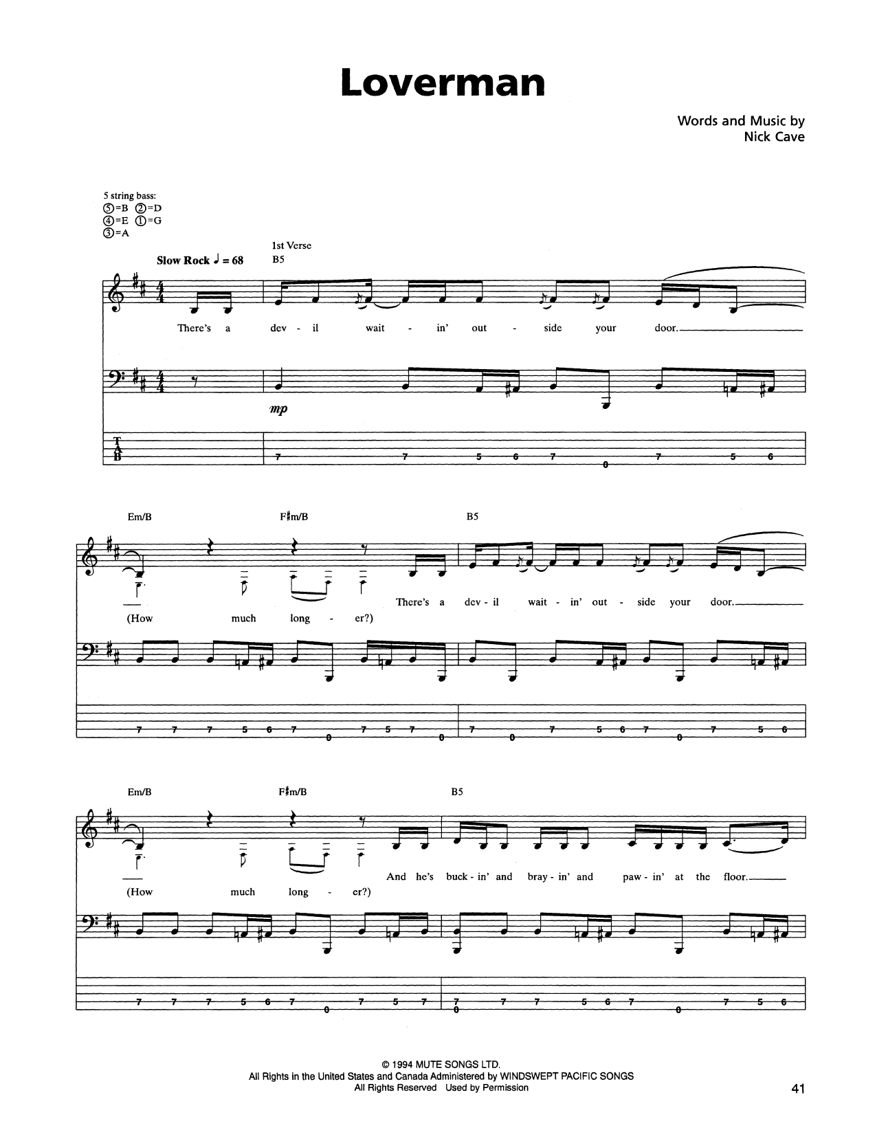 Produktgalerie: Seite 1 von 1 Loverman, Metallica, E-Bass