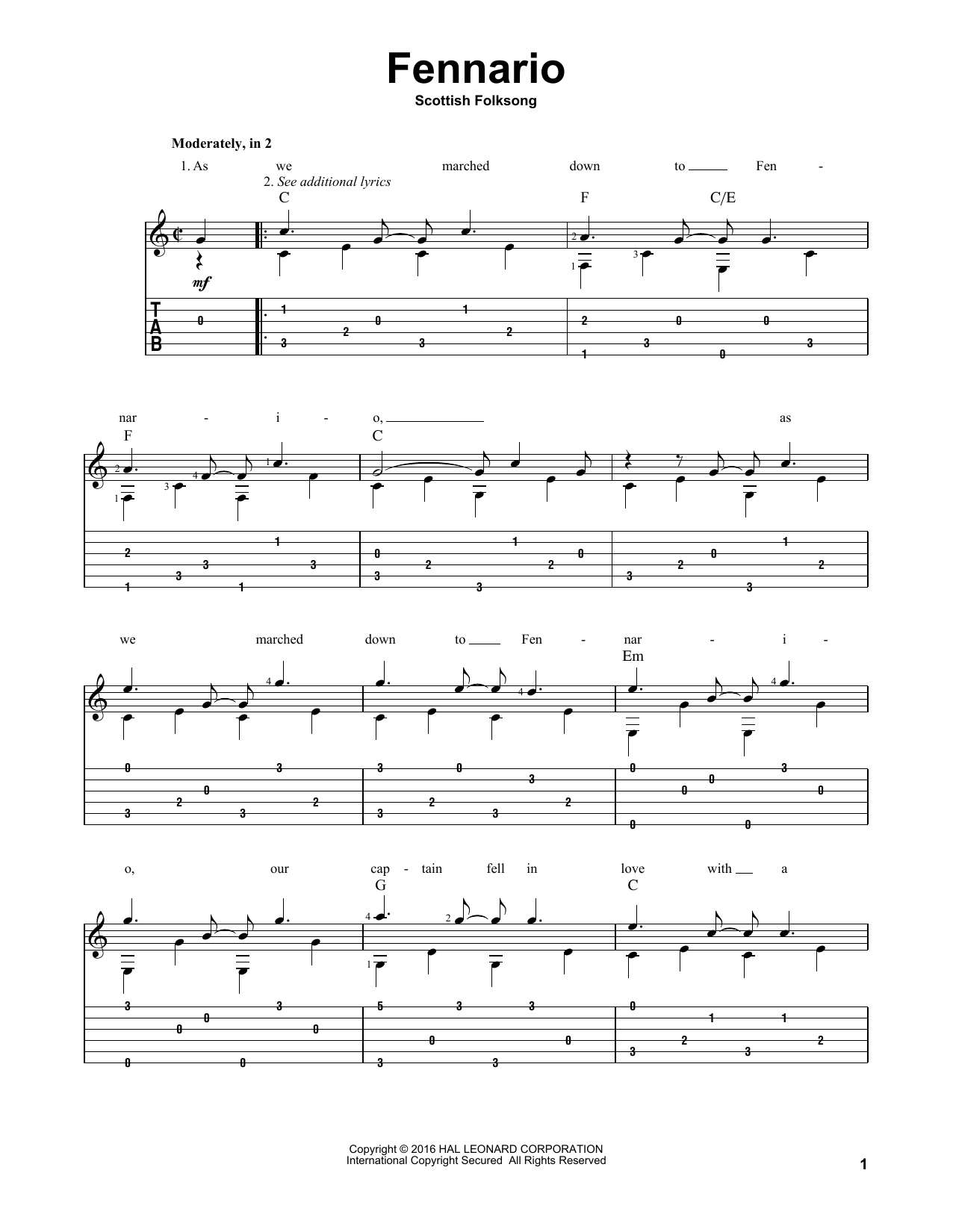 Produktgalerie: Seite 1 von 1 Fennario, Scottish Folksong, Gitarre