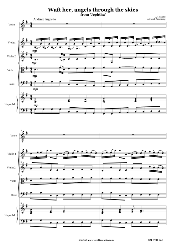 Produktgalerie: Seite 1 von 11 Waft her angels through the skies (aus Jephtha), , Tenor Solo und Streicher Ensemble BC