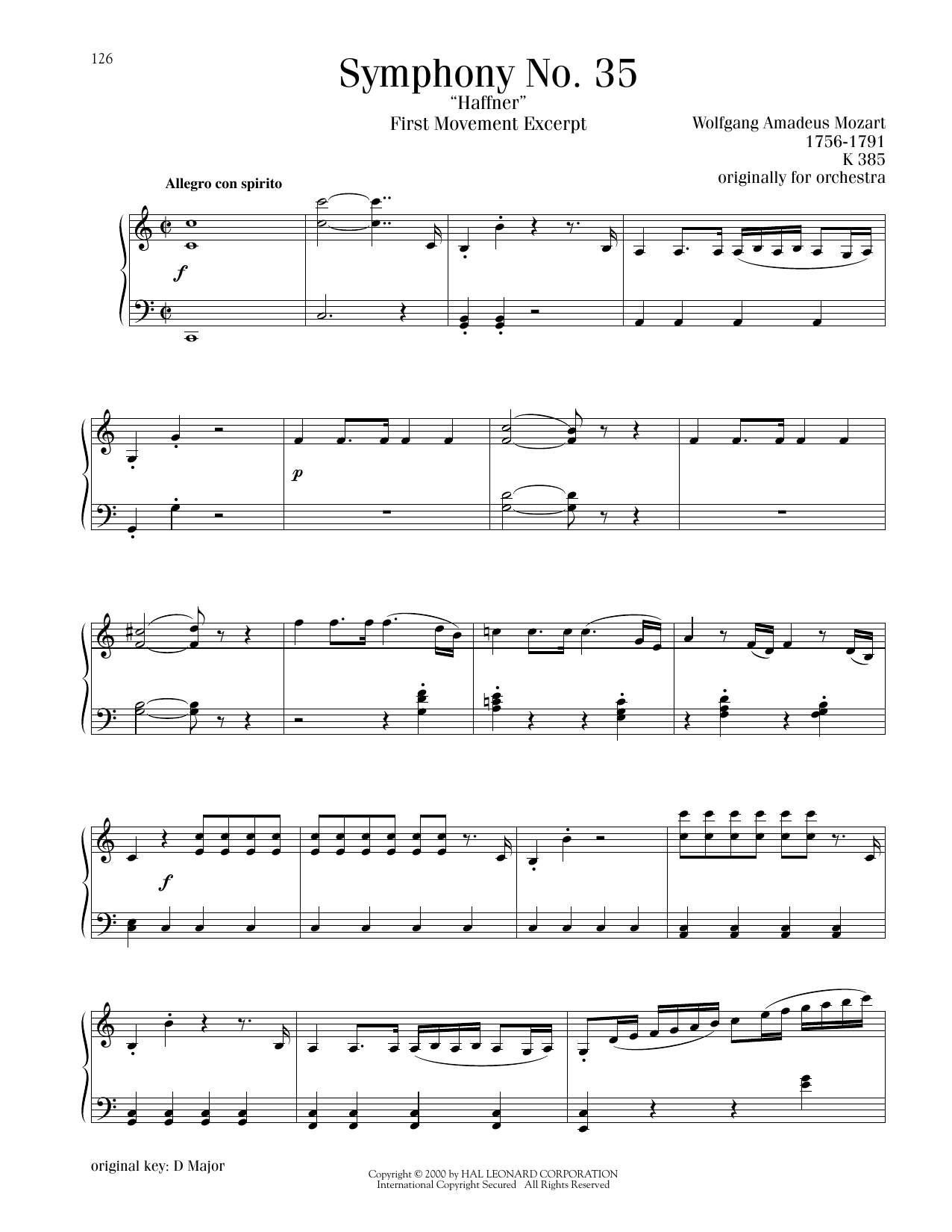 Produktbild zu: Symphony No. 35 ("Haffner"), First Movement Excerpt