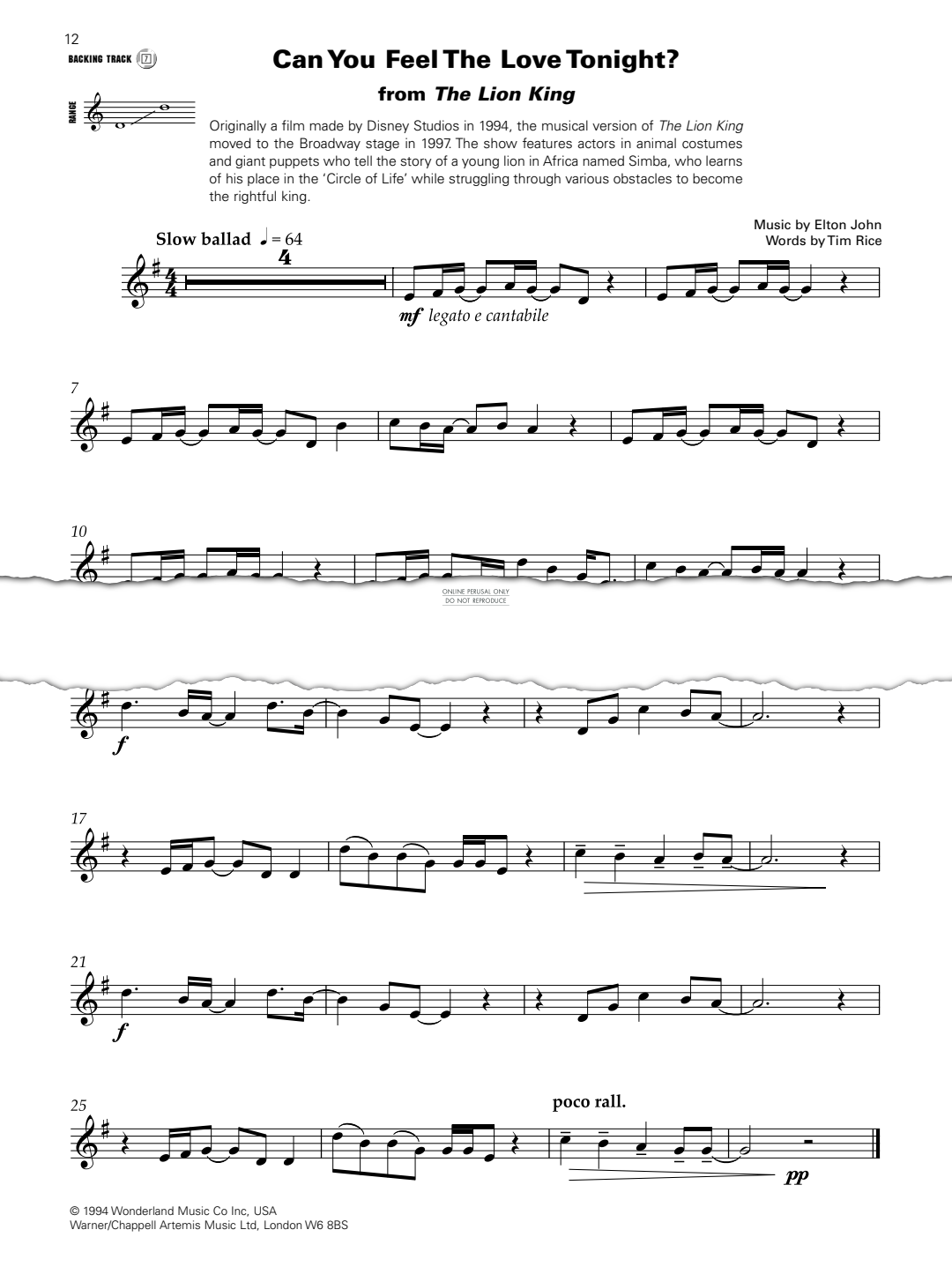 Produktbild zu: Can You Feel The Love Tonight (from "The Lion King")