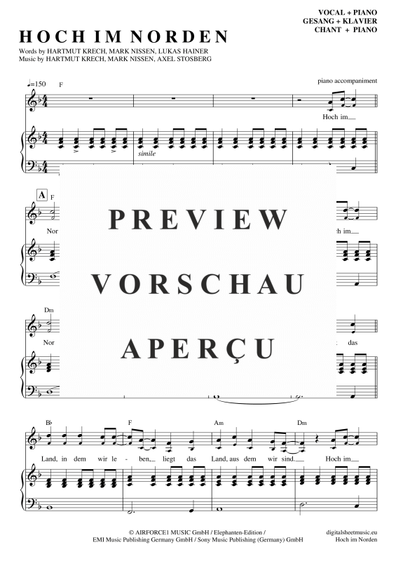 Product gallery: Page 2 of 7 Hoch Im Norden, Santiano, Voice with Piano Accompaniment