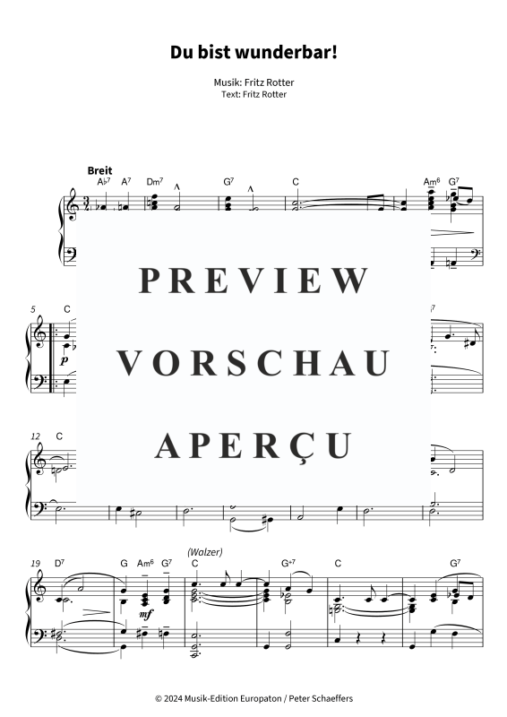 Produktgalerie: Seite 4 von 6 Du bist wunderbar!, Hildegard Knef, Klavier Solo