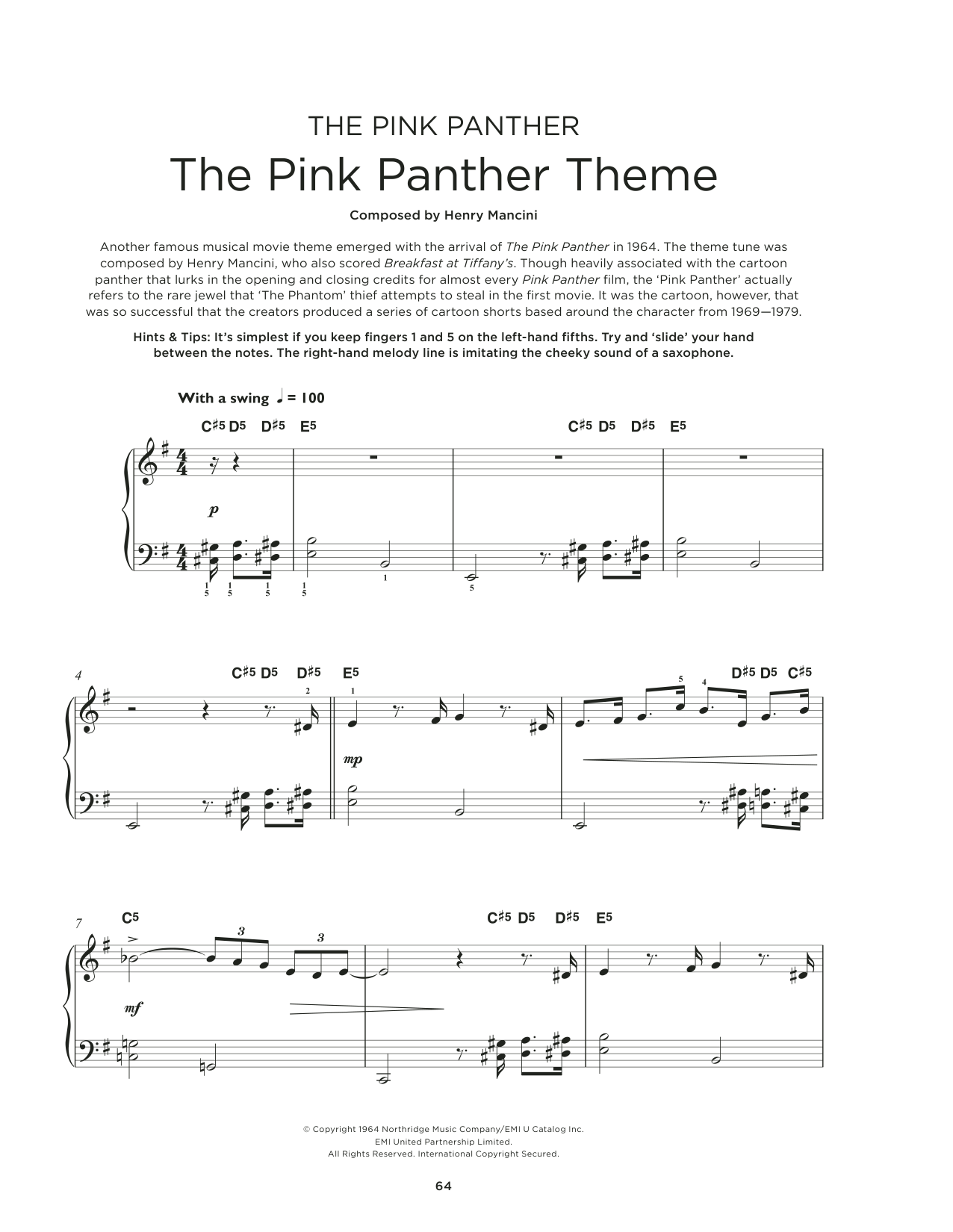 The Pink Panther Online Noten von smd1528836 notendownload