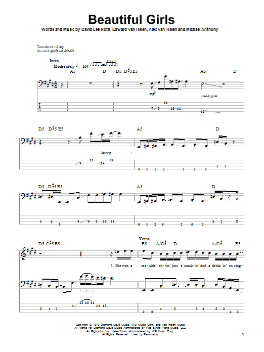 Produktgalerie: Seite 1 von 1 Beautiful Girls, Van Halen, E-Bass