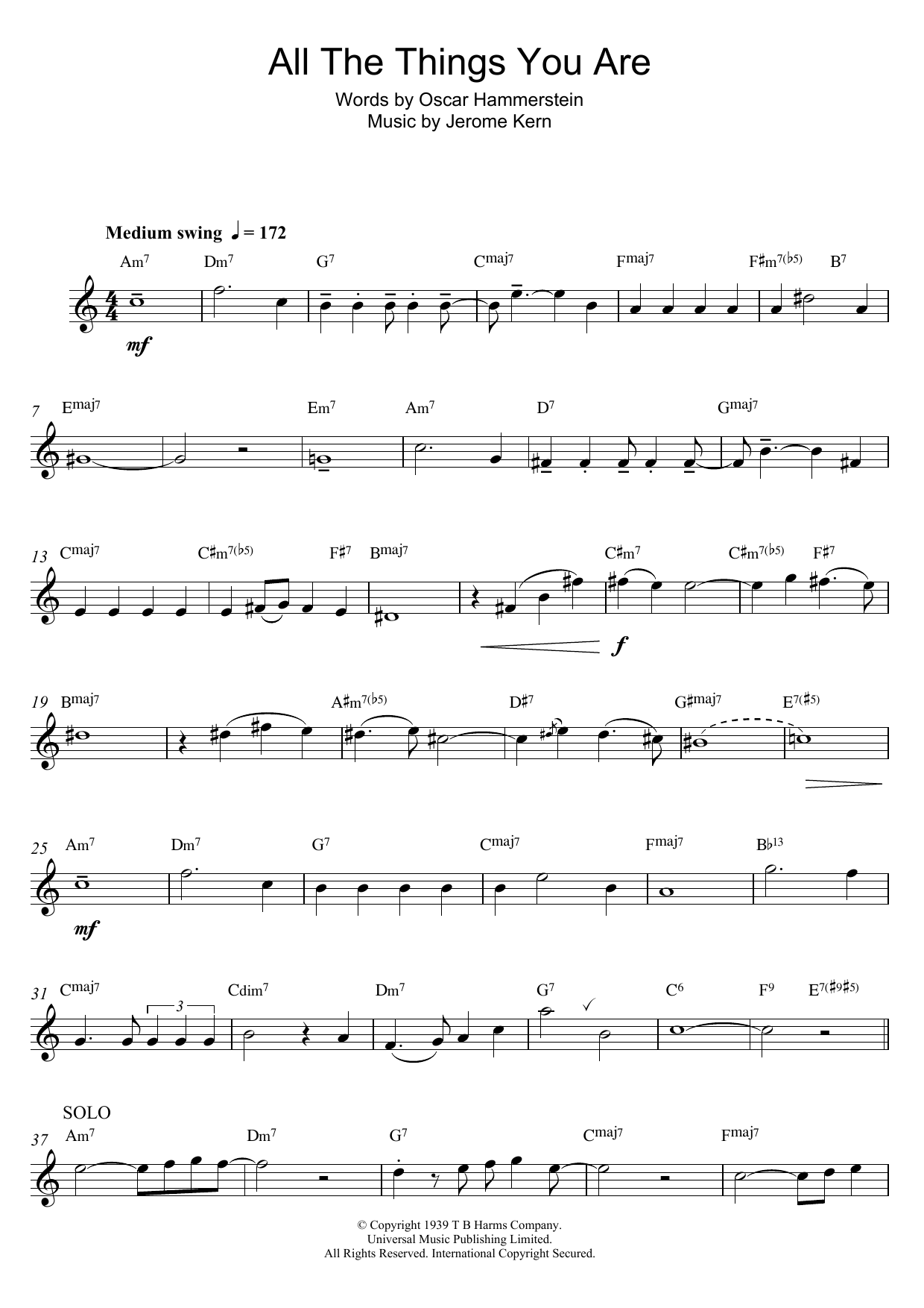 Product gallery: Page 1 of 1 All The Things You Are, Jerome Kern