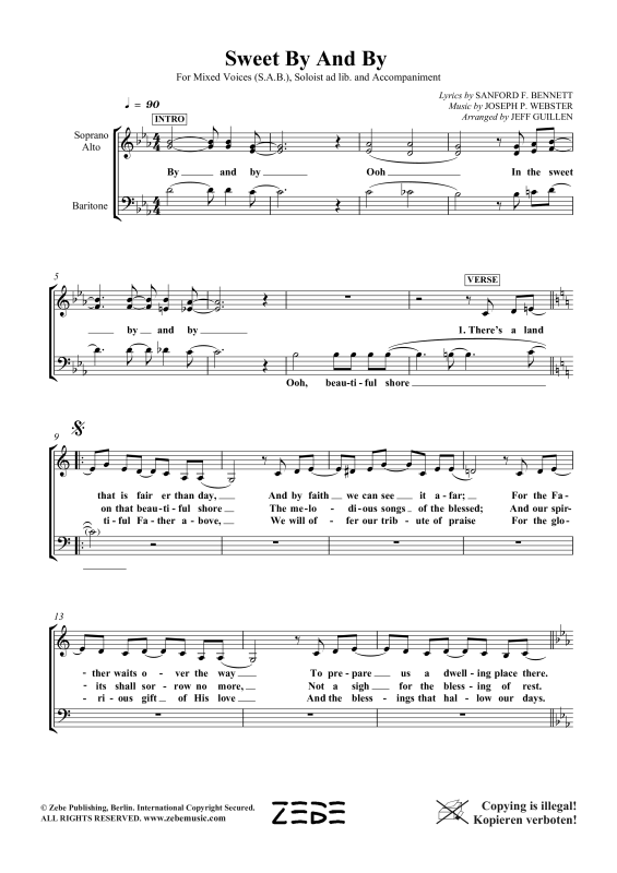 Produktgalerie: Seite 1 von 11 Sweet By And By, , Gemischter Chor SAB und Klavier