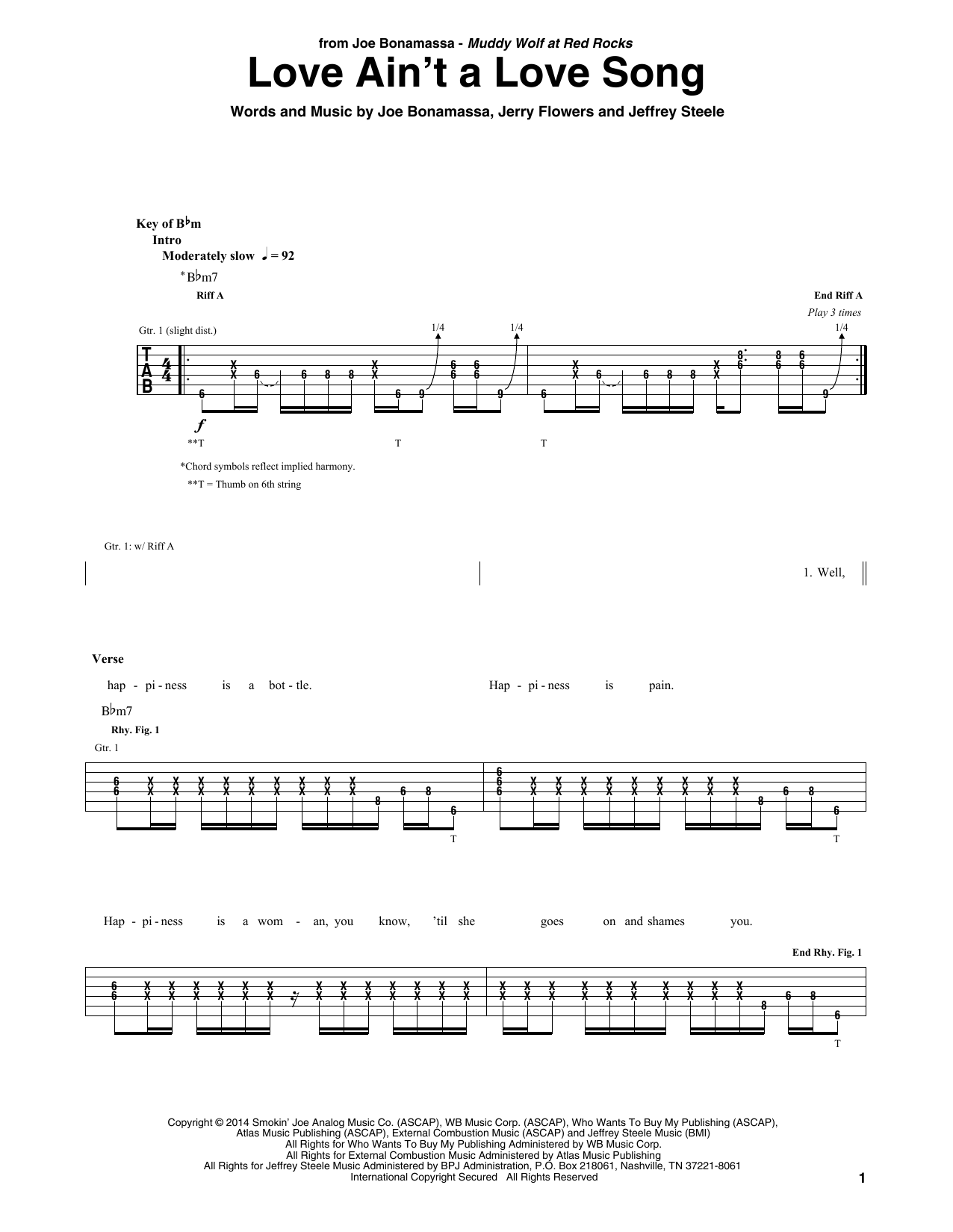 Product gallery: Page 1 of 1 Love Ain't A Love Song, Joe Bonamassa