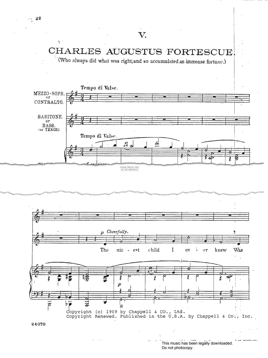 Product gallery: Page 1 of 1 Charles Augustus Fortescue (from 'Four Cautionary Tales And A Moral'), Liza Lehmann