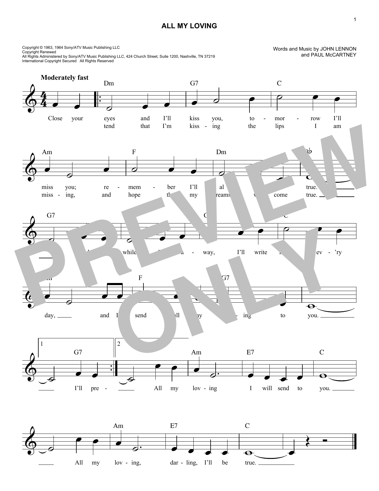 Produktgalerie: Seite 1 von 1 All My Loving, The Beatles
