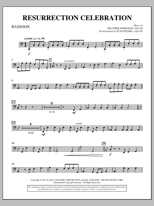 Product picture to: Resurrection Celebration - Bassoon