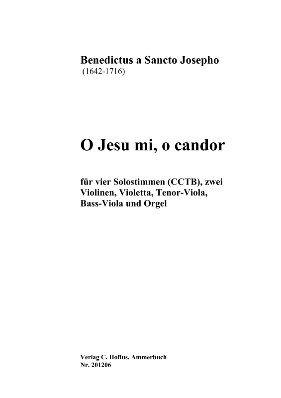 Produktbild zu: O Jesu mi, o candor