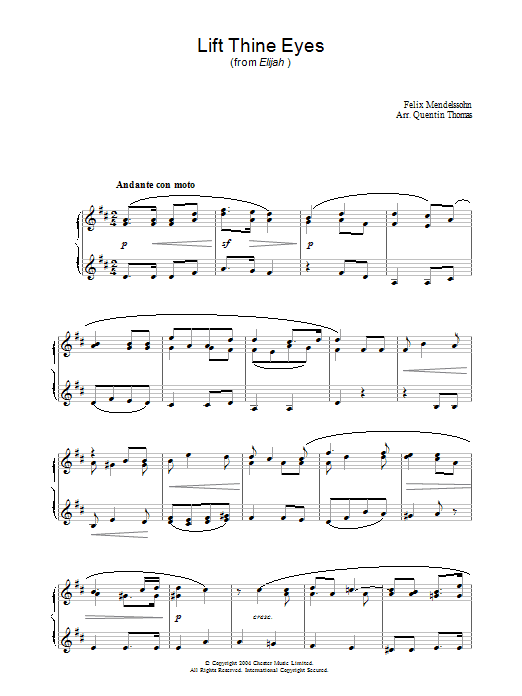 Product gallery: Page 1 of 1 Lift Thine Eyes, Felix Mendelssohn
