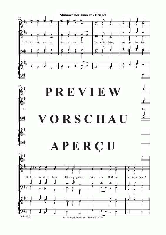 Product gallery: Page 4 of 8 Stimmet Hosianna an , , (choir, 2x violins + organ-BC)