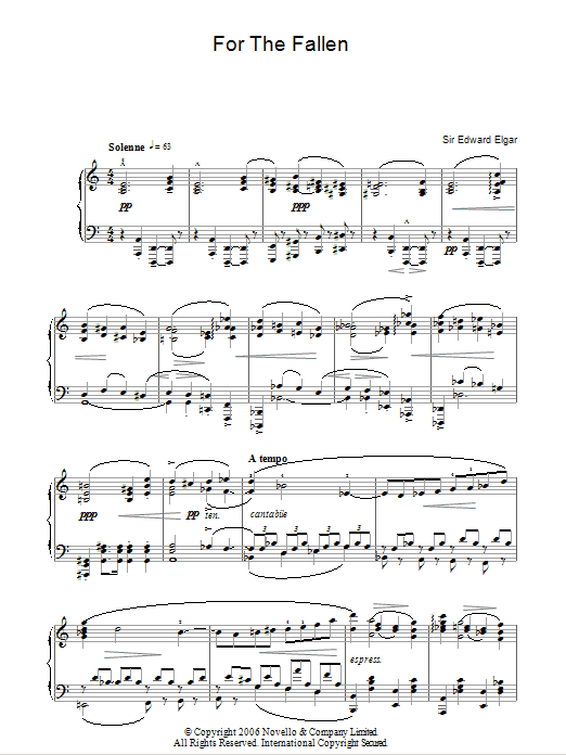 Product gallery: Page 1 of 1 For The Fallen from The Spirit Of England Op. 80, Edward Elgar