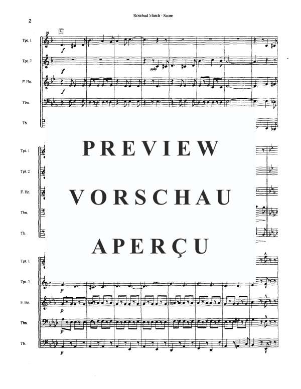 Produktgalerie: Seite 4 von 11 The Rosebud March, , Blechbläser Quintett