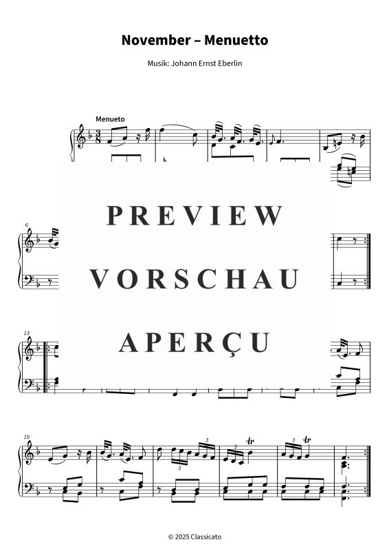 Produktgalerie: Seite 1 von 4 November - Menuetto, , Klavier Solo