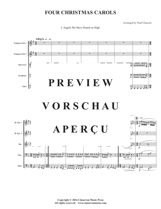 Produktgalerie: Seite 3 von 21 Four Christmas Carols , , (Blechbläserquintett)